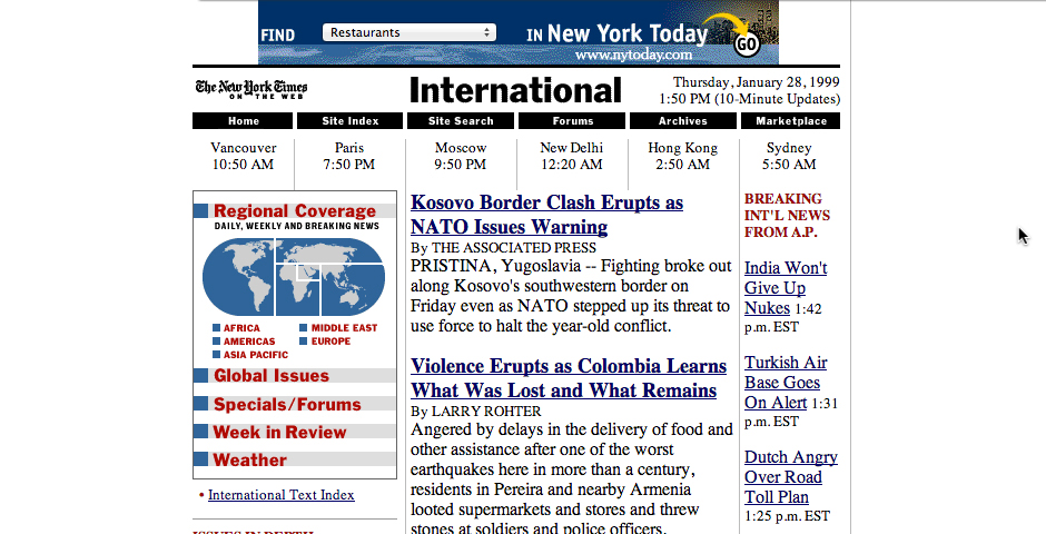 The New York Times on the Web