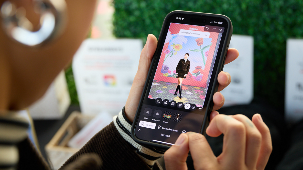 Photos were edited in real time using Photoshop on iPhone